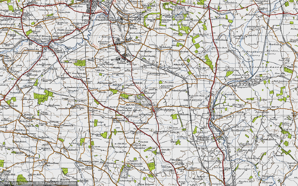 Old Map of Redworth, 1947 in 1947