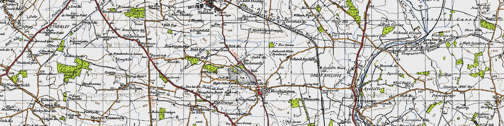Old map of Redworth in 1947