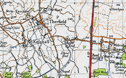 Old map of Reed End in 1946