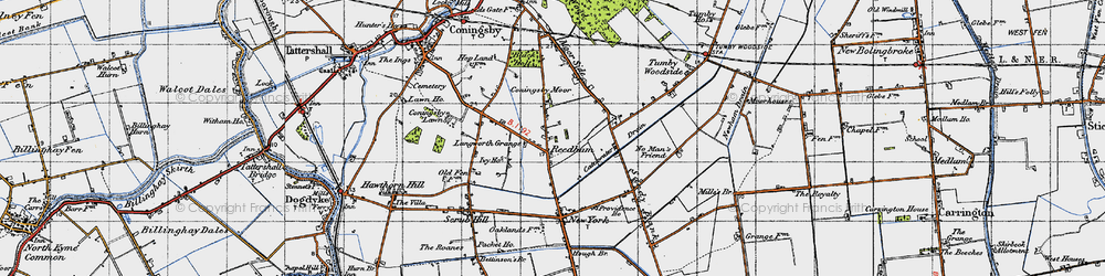 Old map of Langworth Grange in 1946