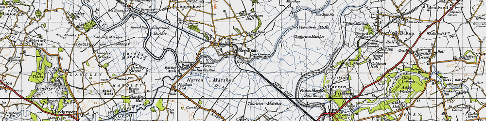 Old map of Boyce's Dyke in 1946