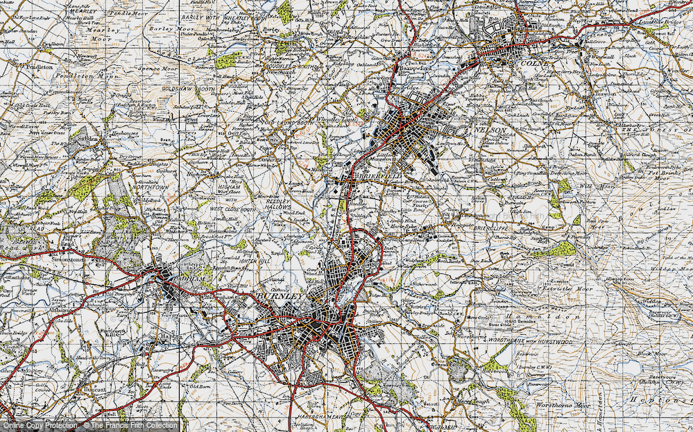Old Map of Historic Map covering Wood End in 1947