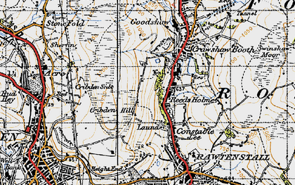 Old map of Reeds Holme in 1947