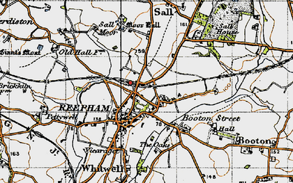 Old map of Reepham in 1945