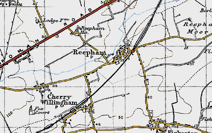 Old map of Reepham in 1947