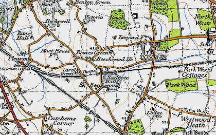 Old map of Reeves Green in 1947