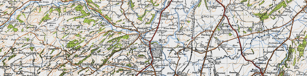 Old map of Garthmyl in 1947