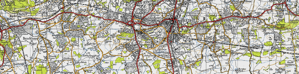 Old map of Reigate in 1940
