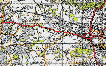 Old map of Reigate Heath in 1940