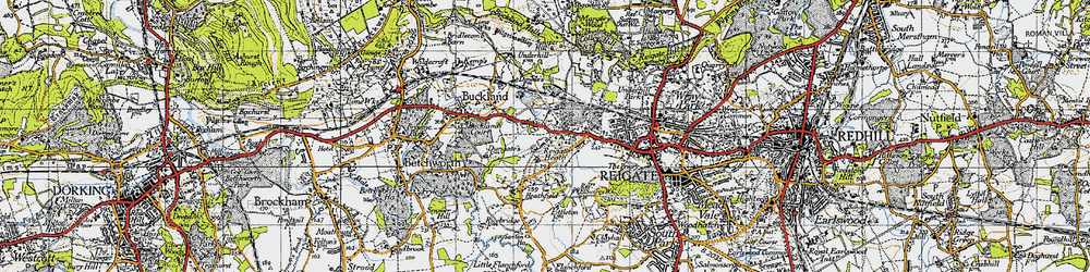 Old map of Reigate Heath in 1940
