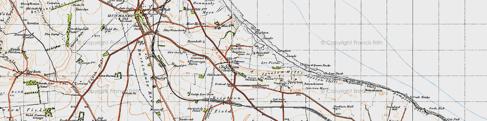 Old map of Reighton Gap in 1947