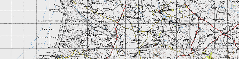 Old map of Trescowthick in 1946
