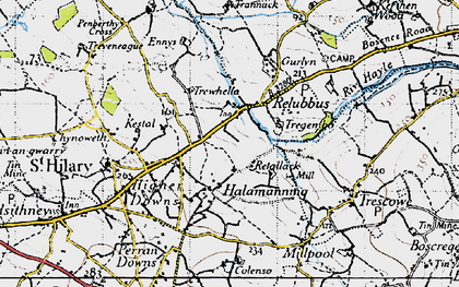 Old map of Relubbus in 1946