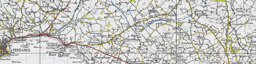 Old map of Relubbus in 1946