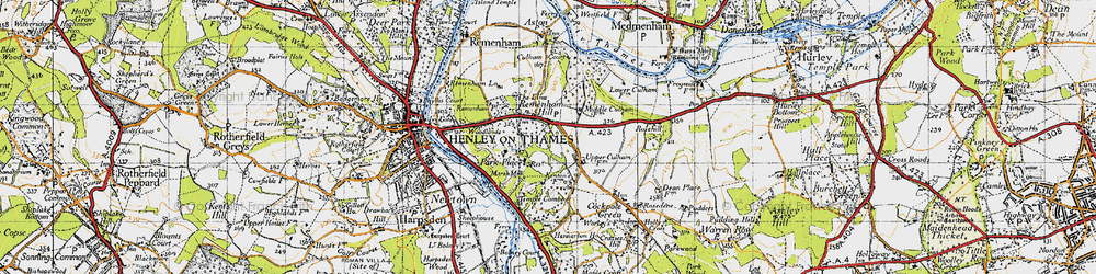 Old map of Remenham Hill in 1947