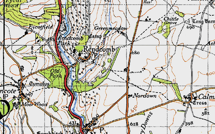 Old map of Rendcomb in 1946