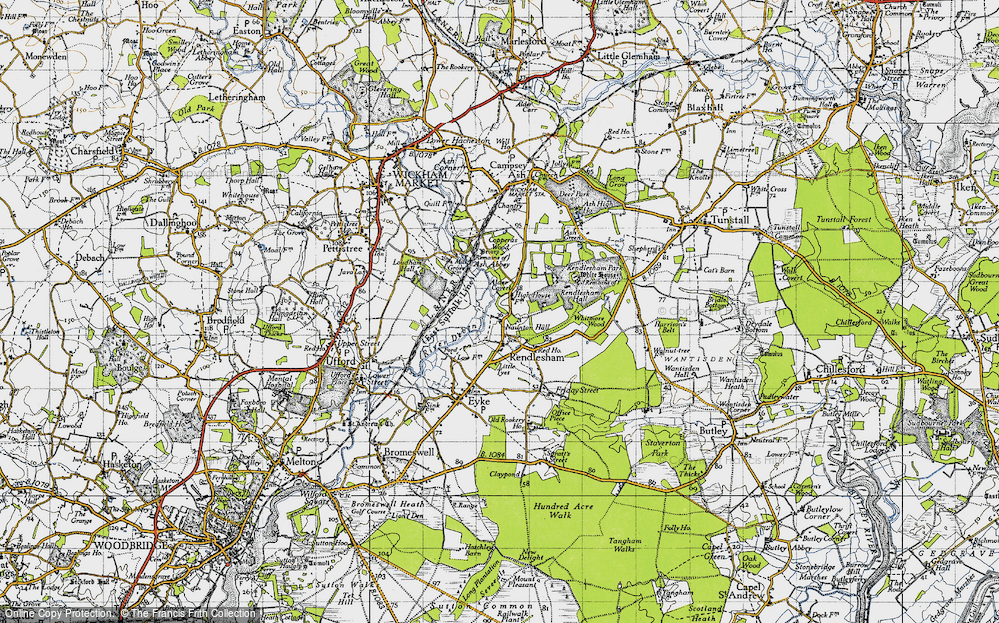 Old Map of Rendlesham, 1946 in 1946