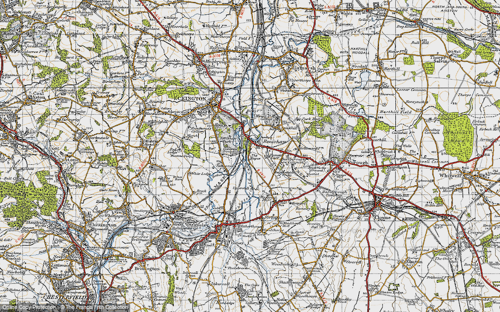 Old Map of Renishaw, 1947 in 1947