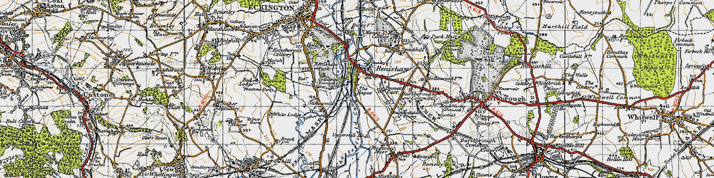 Old map of Renishaw in 1947