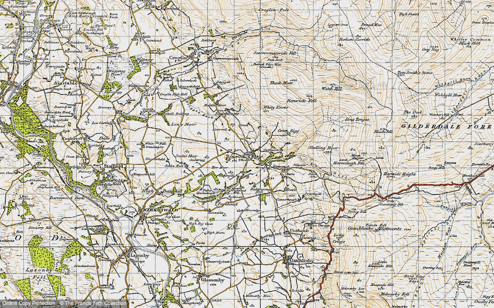 Old Map of Historic Map covering Lincowell in 1947