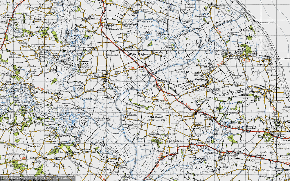 Old Map of Repps, 1945 in 1945