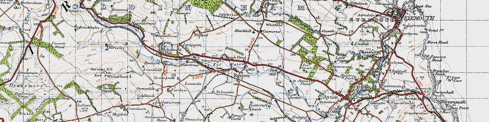 Old map of Whitfield in 1947