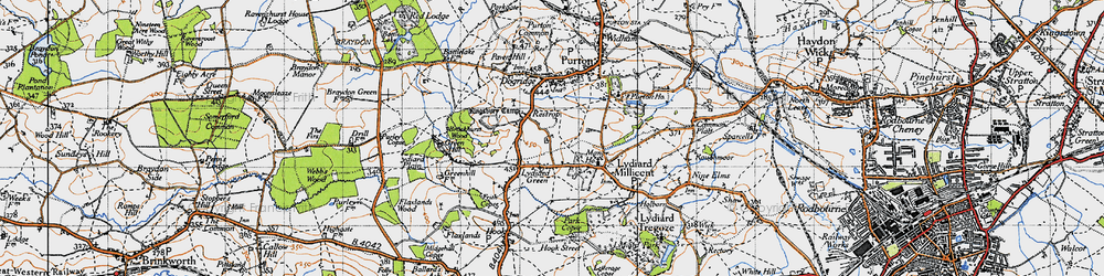 Old map of Restrop in 1947