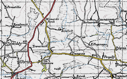 Old map of Retallack in 1946