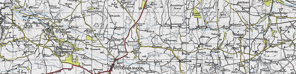 Old map of Retallack in 1946