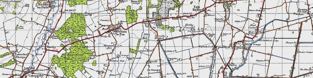 Old map of Revesby Bridge in 1946