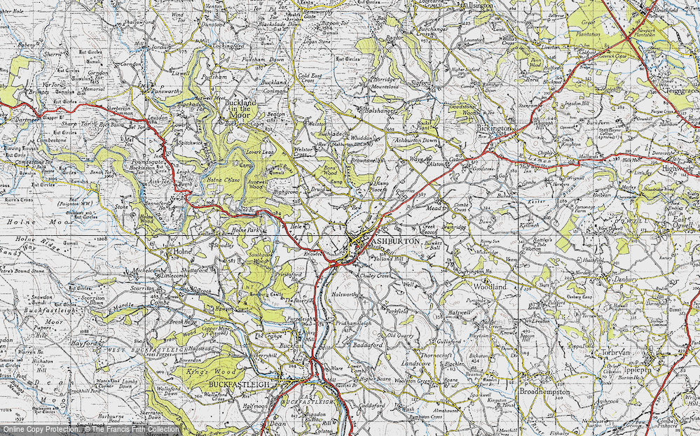Old Map of Historic Map covering Boro Wood in 1946