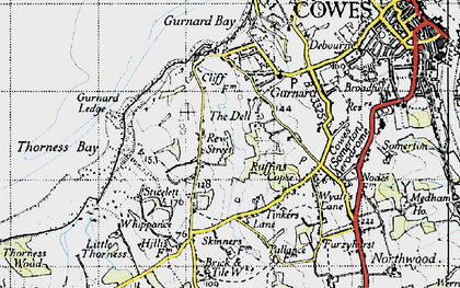 Old map of Thorness Bay in 1945