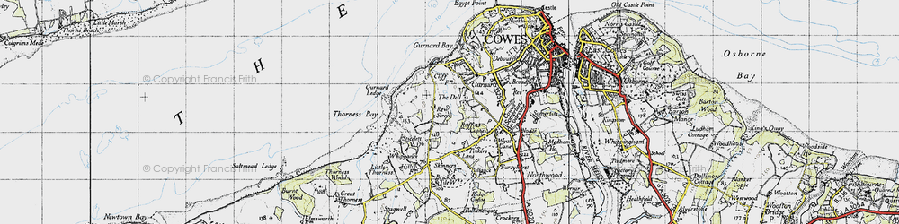 Old map of Thorness Bay in 1945