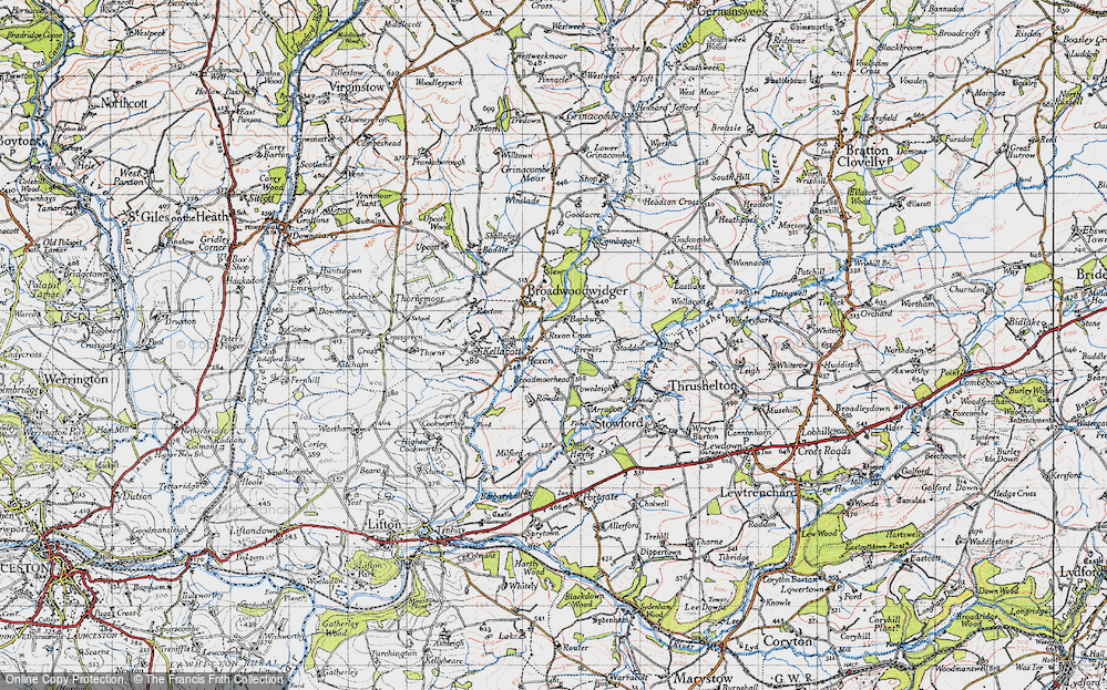 Old Map of Historic Map covering Brewers in 1946