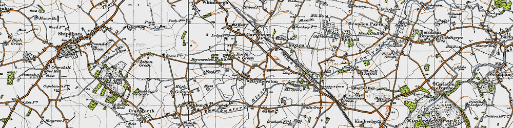Old map of Reymerston in 1946