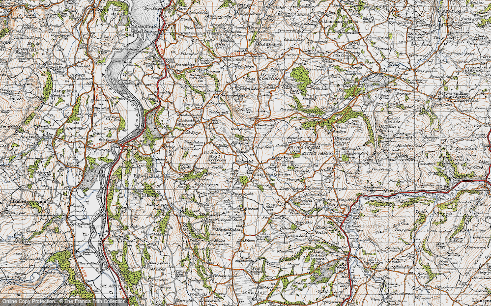 Old Map of Rhandir, 1947 in 1947