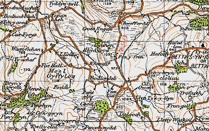 Old map of Rhandir in 1947