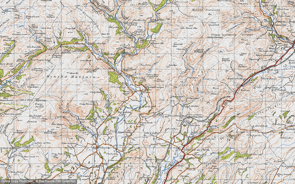 Old Map of Rhandirmwyn, 1947 in 1947