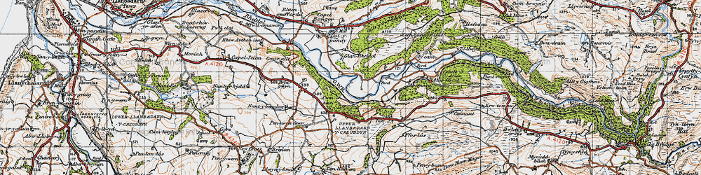 Old map of Rheidol in 1947