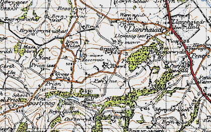 Old map of Rhewl in 1947