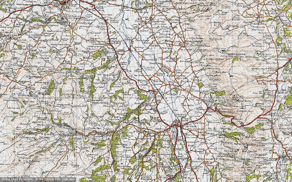 Old Map of Rhewl, 1947 in 1947