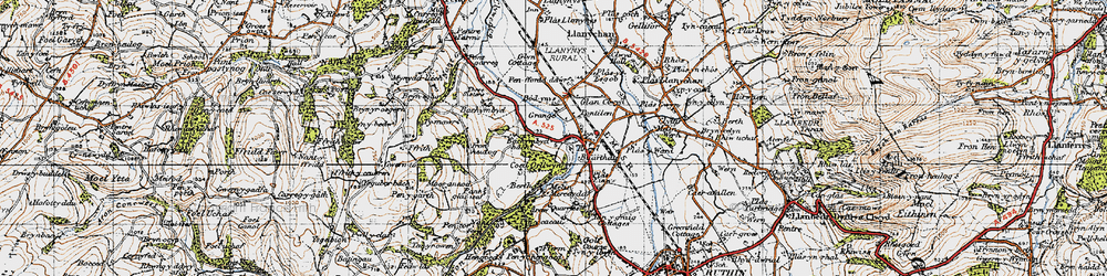 Old map of Bachymbyd Fawr in 1947
