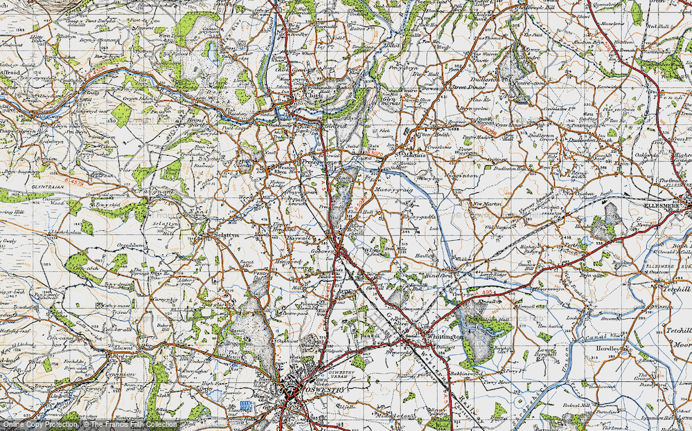 Old Map of Rhewl, 1947 in 1947