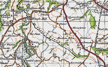 Old map of Rhewl in 1947