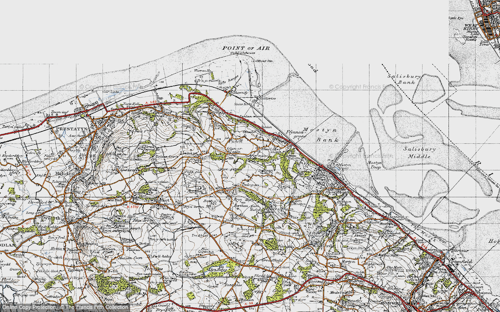Old Map of Historic Map covering Afon y Garth in 1947