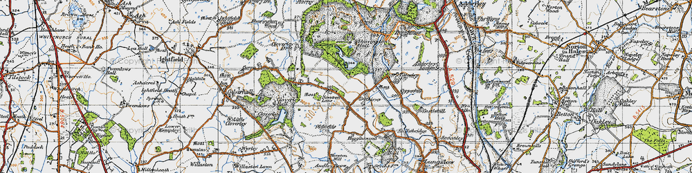 Old map of Shavington Park in 1947