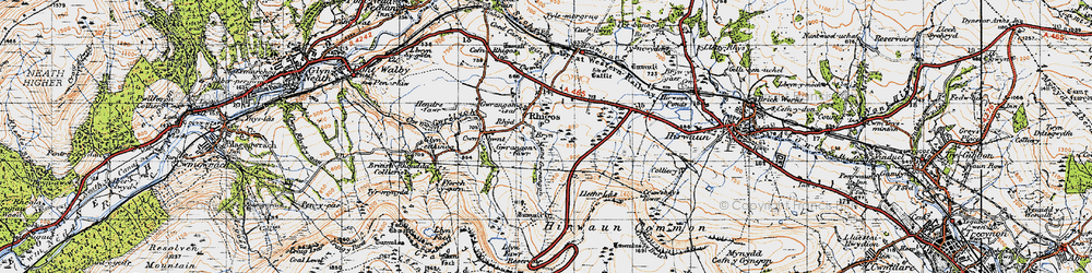 Old map of Rhigos in 1947