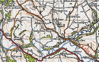 Old map of Rhippinllwyd in 1947