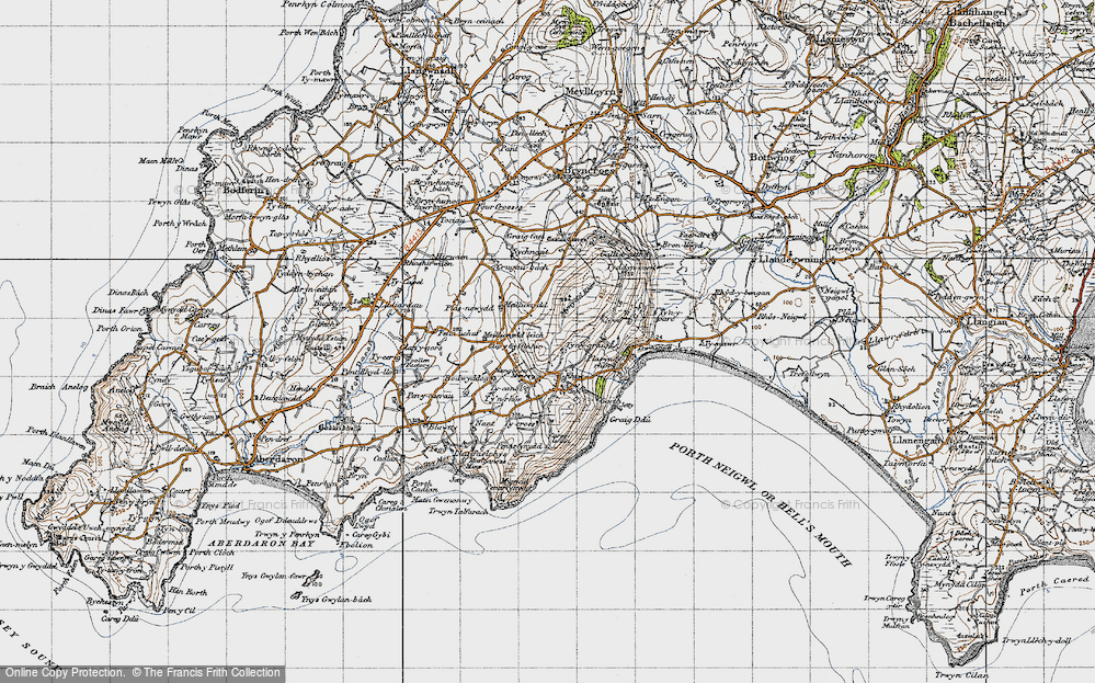 Old Map of Historic Map covering Ty Mawr in 1947