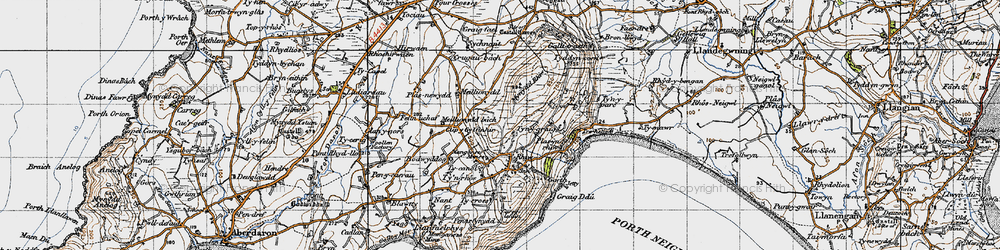 Old map of Tyn y Graig in 1947
